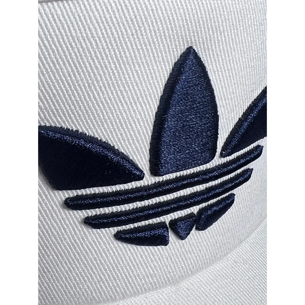 Adidas Originals Golf Visor White Navy Trefoil Logo High Crown JJ3820 OSFM NEW
